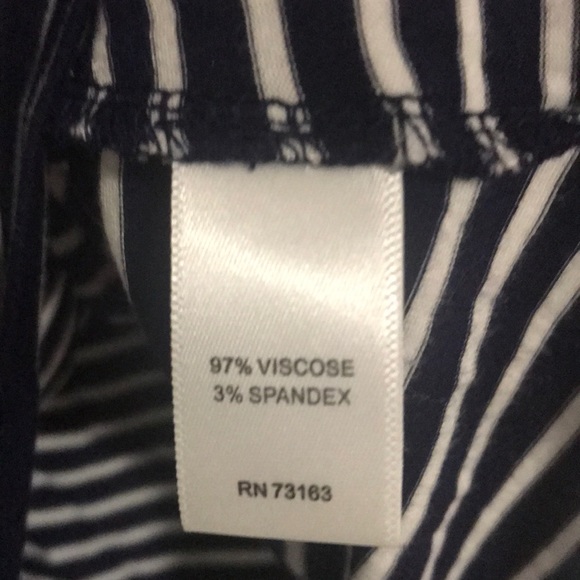 Navy and white striped mock neck top - Picture 3 of 3